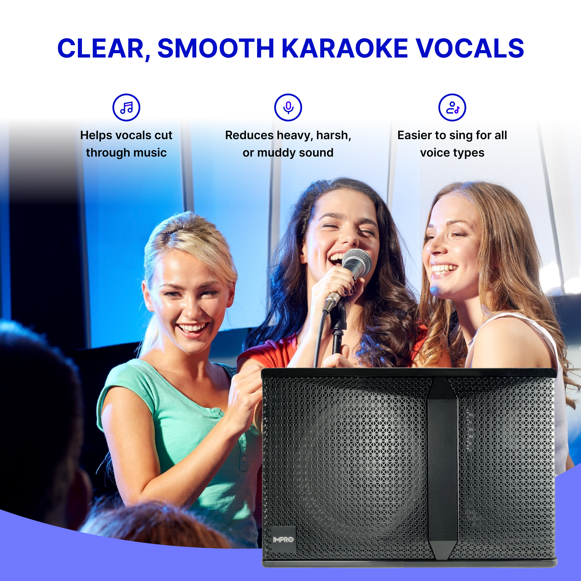 ImPro VS-1600K 12" 3-Way 1600W Karaoke Vocal Speakers (Pair)