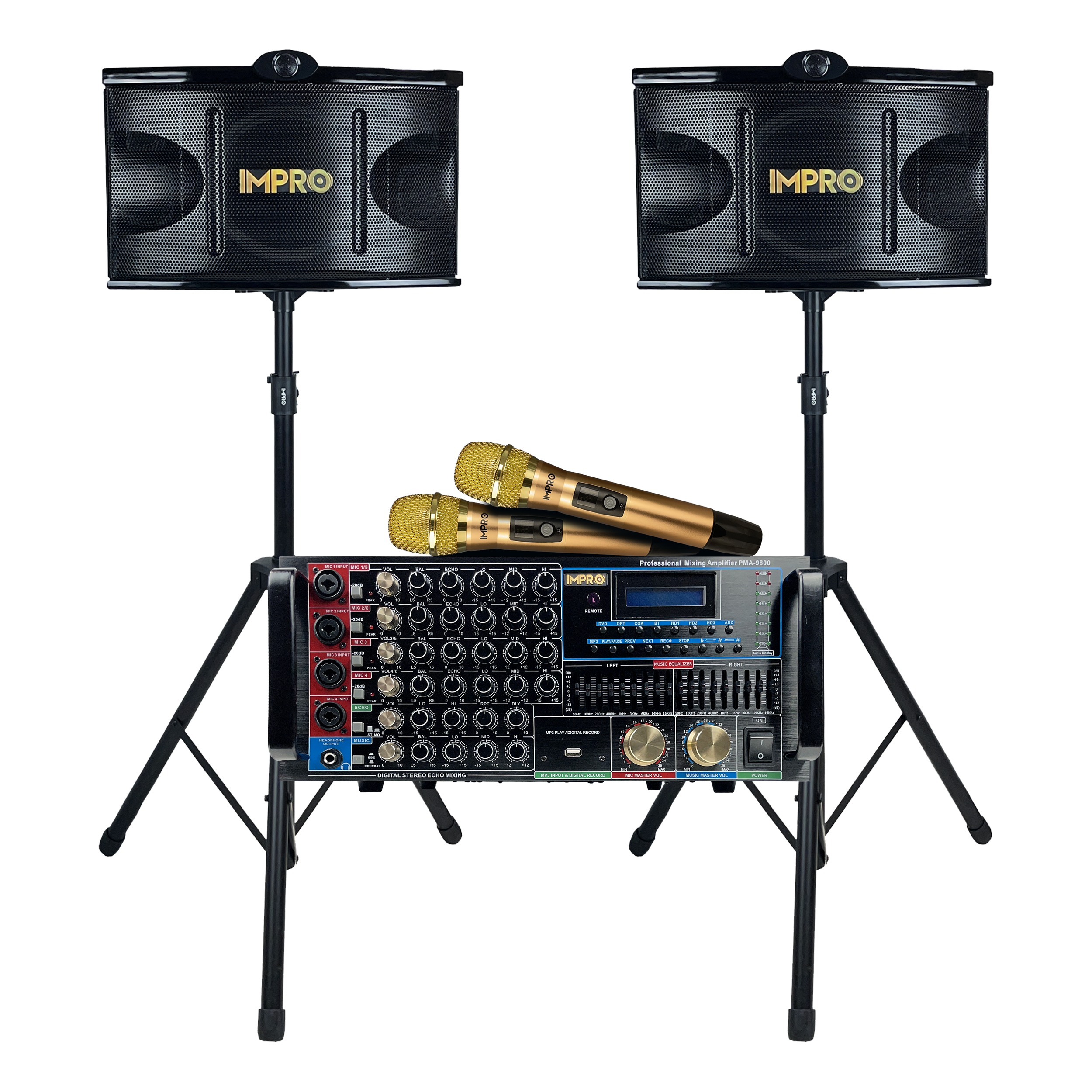 ImPro Epic Party Bundle with Mixing Amplifier, Speakers, Microphones