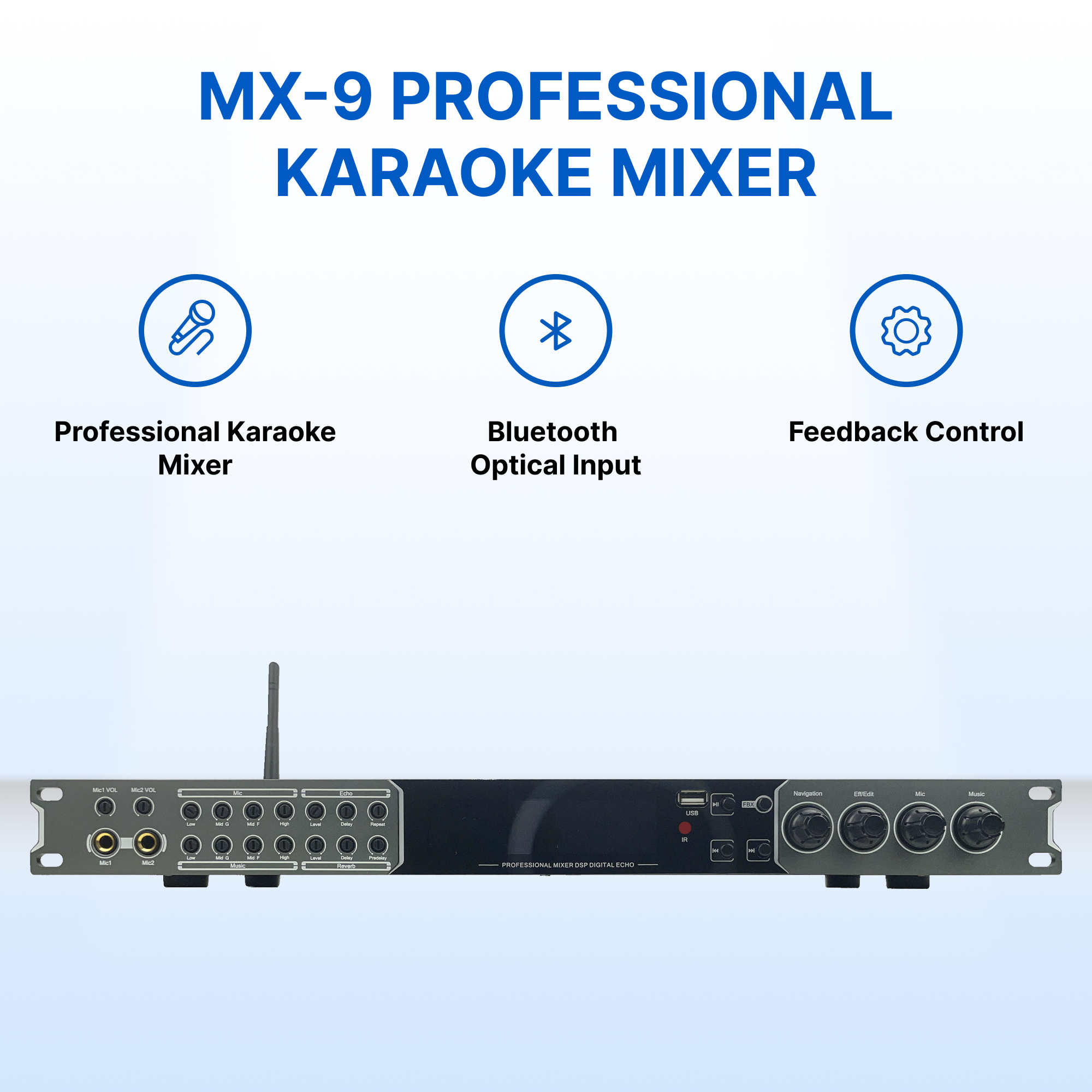 MX-9 Karaoke Mixer with Audio Processor