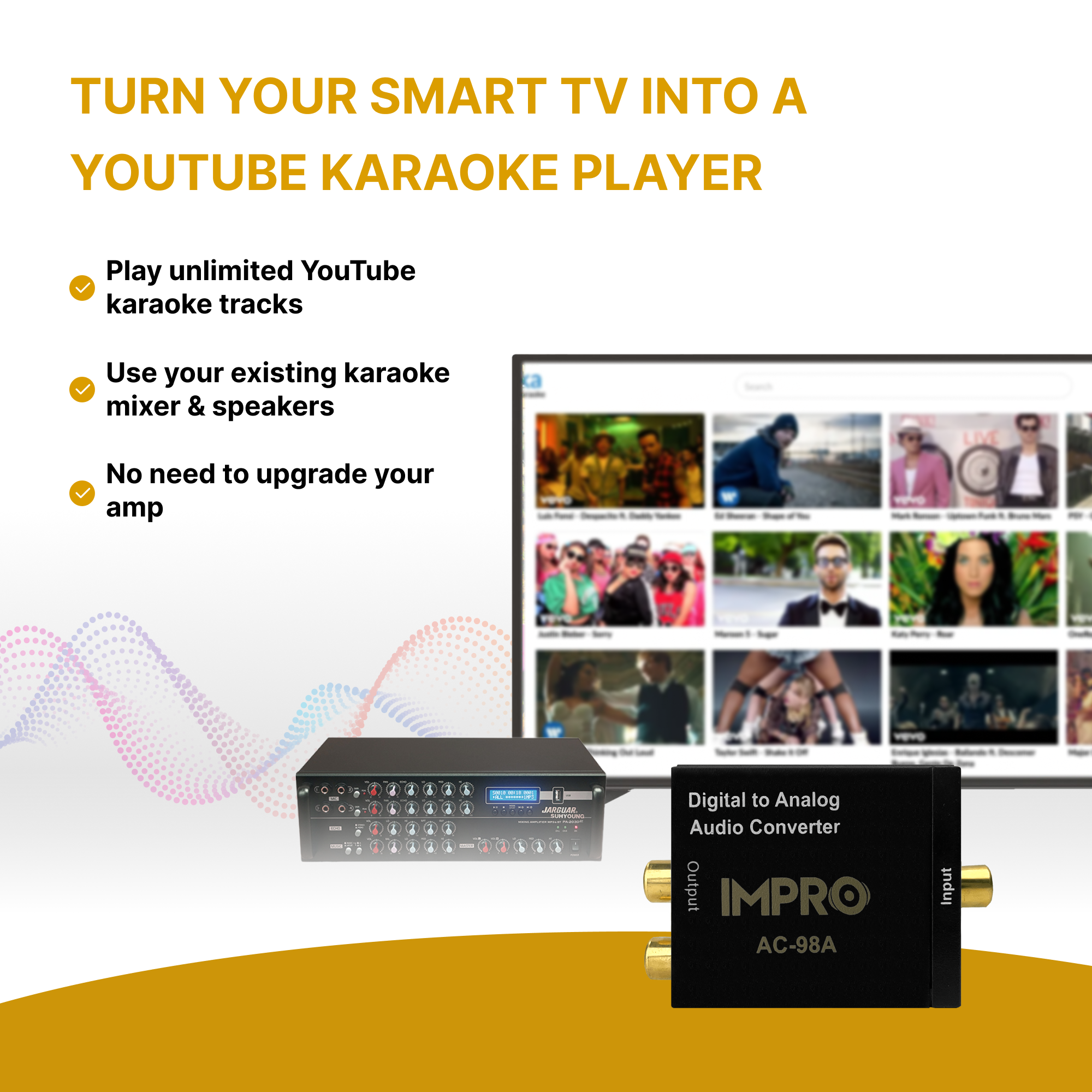 ImPro AC-98A will Convert Smart TV into Unlimited Youtube Karaoke Player