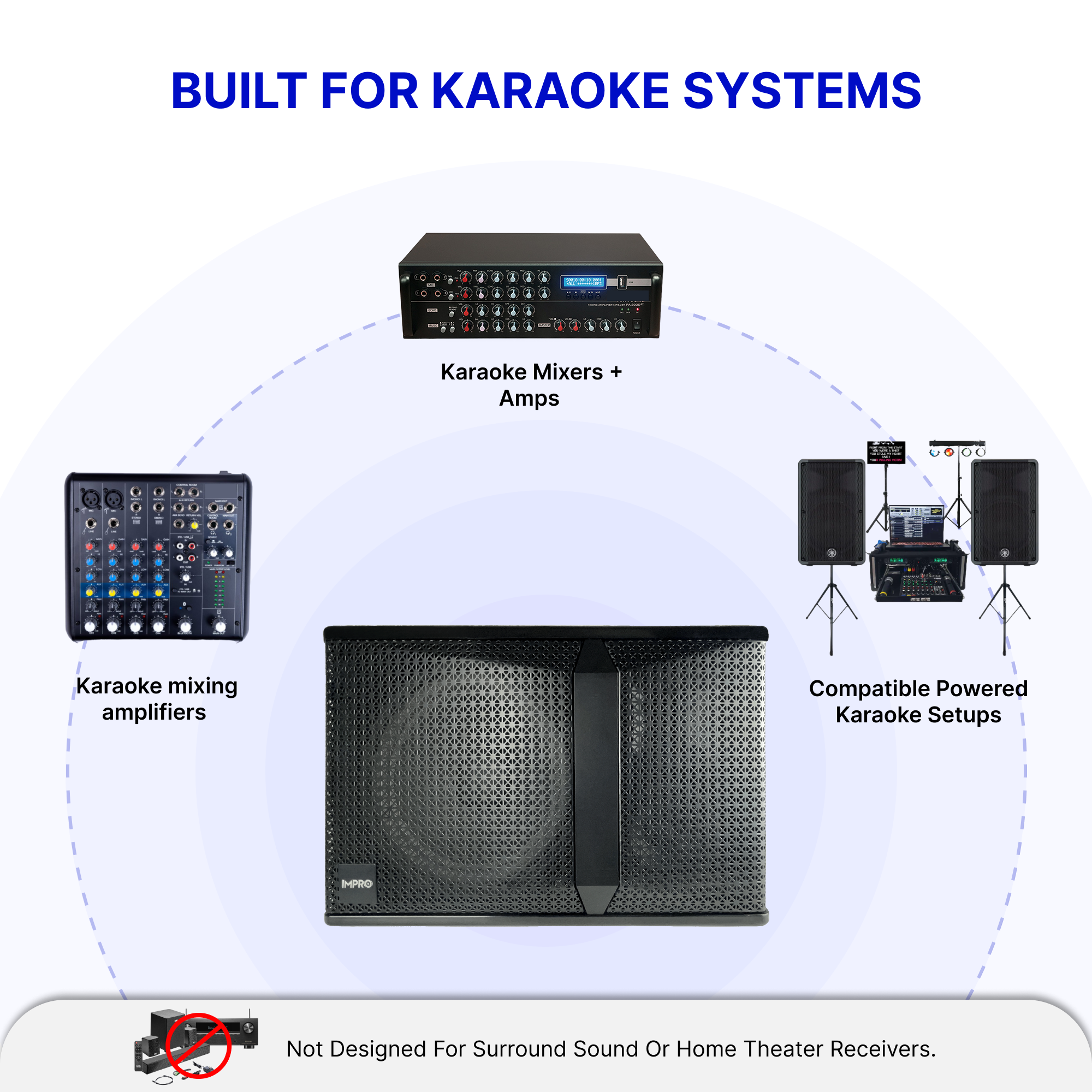 ImPro VS-1600K 12" 3-Way 1600W Karaoke Vocal Speakers (Pair)