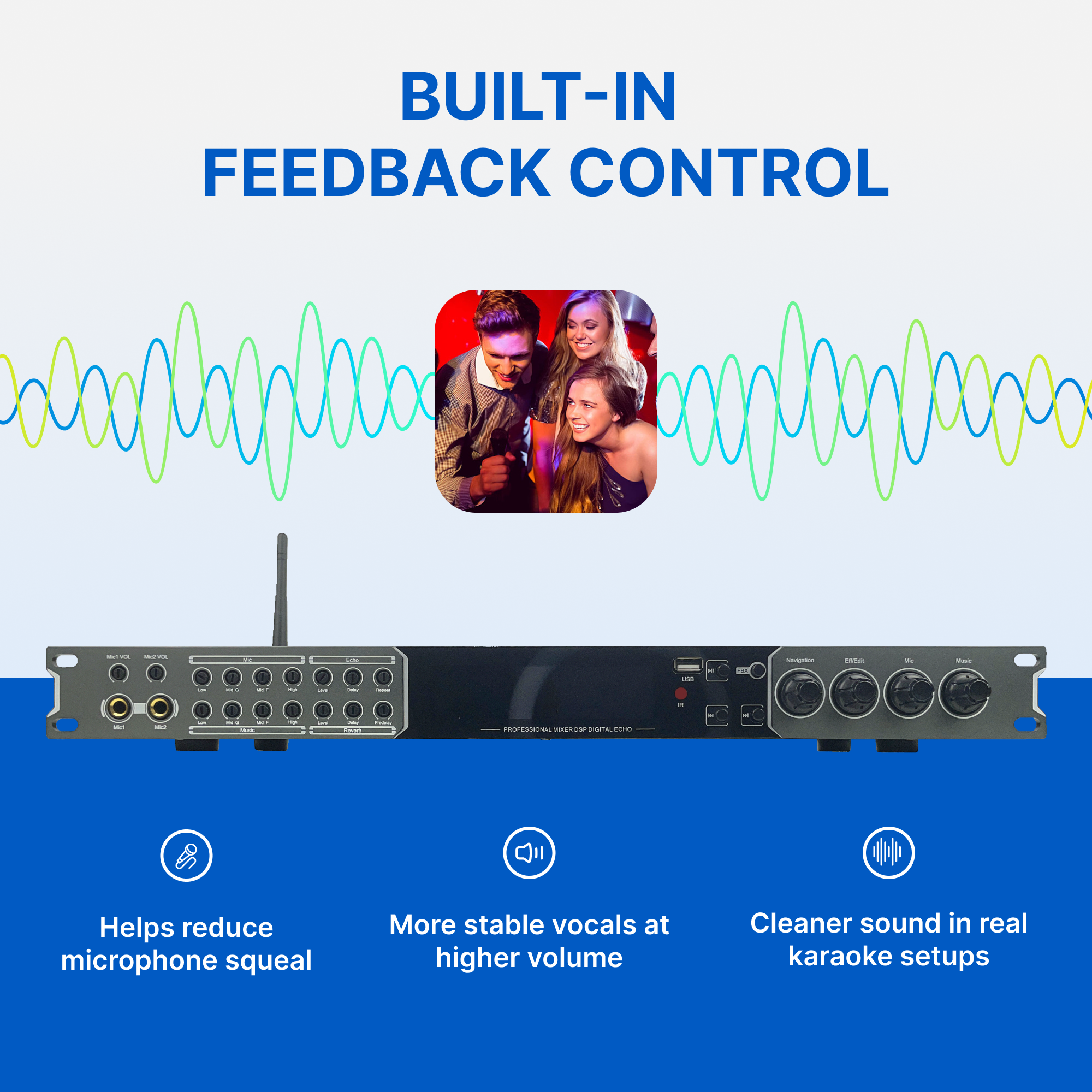MX-9 Karaoke Mixer with Audio Processor