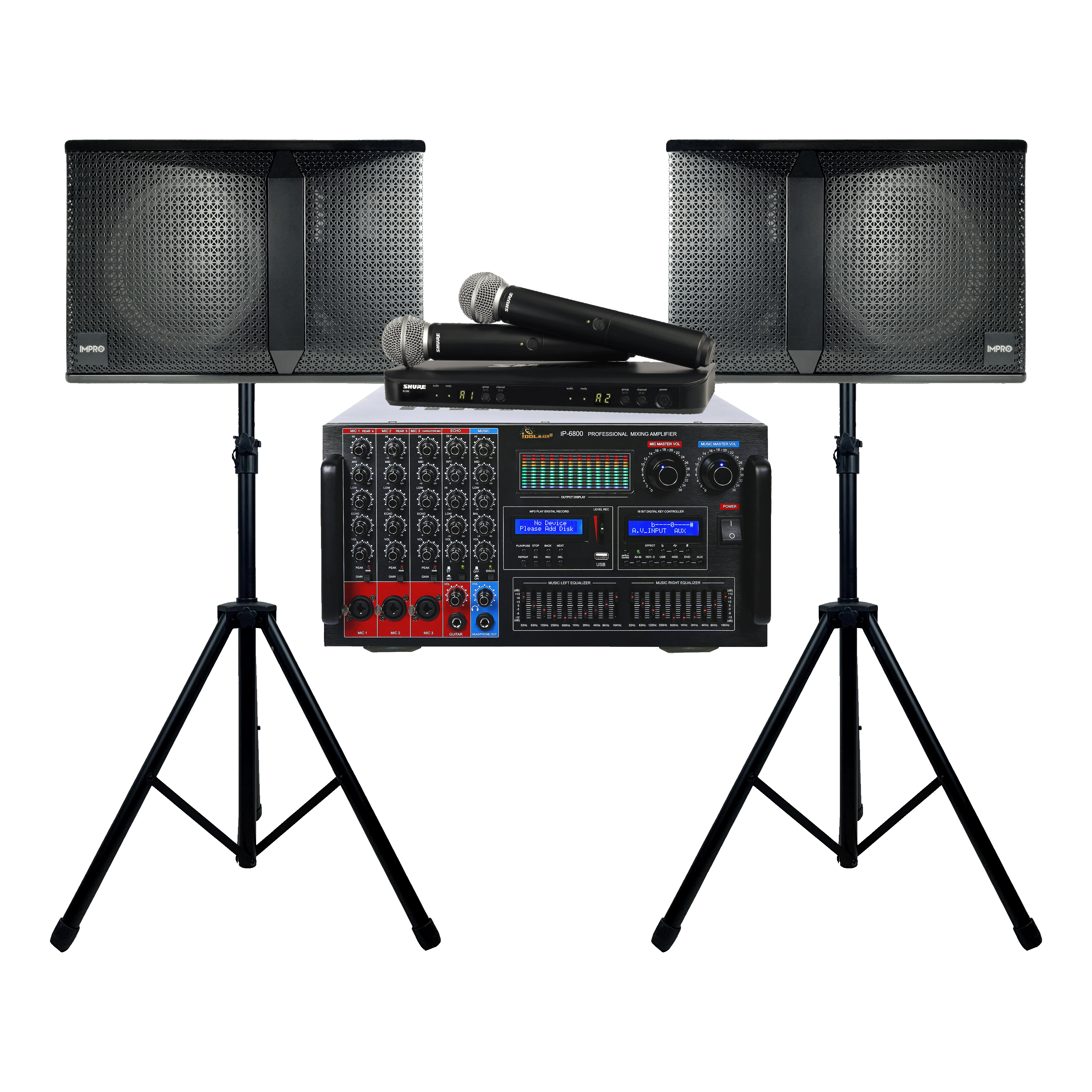 IDOL Legend Package with Mixing Amplifier, Speakers, Microphones, and Accessories (5 items)