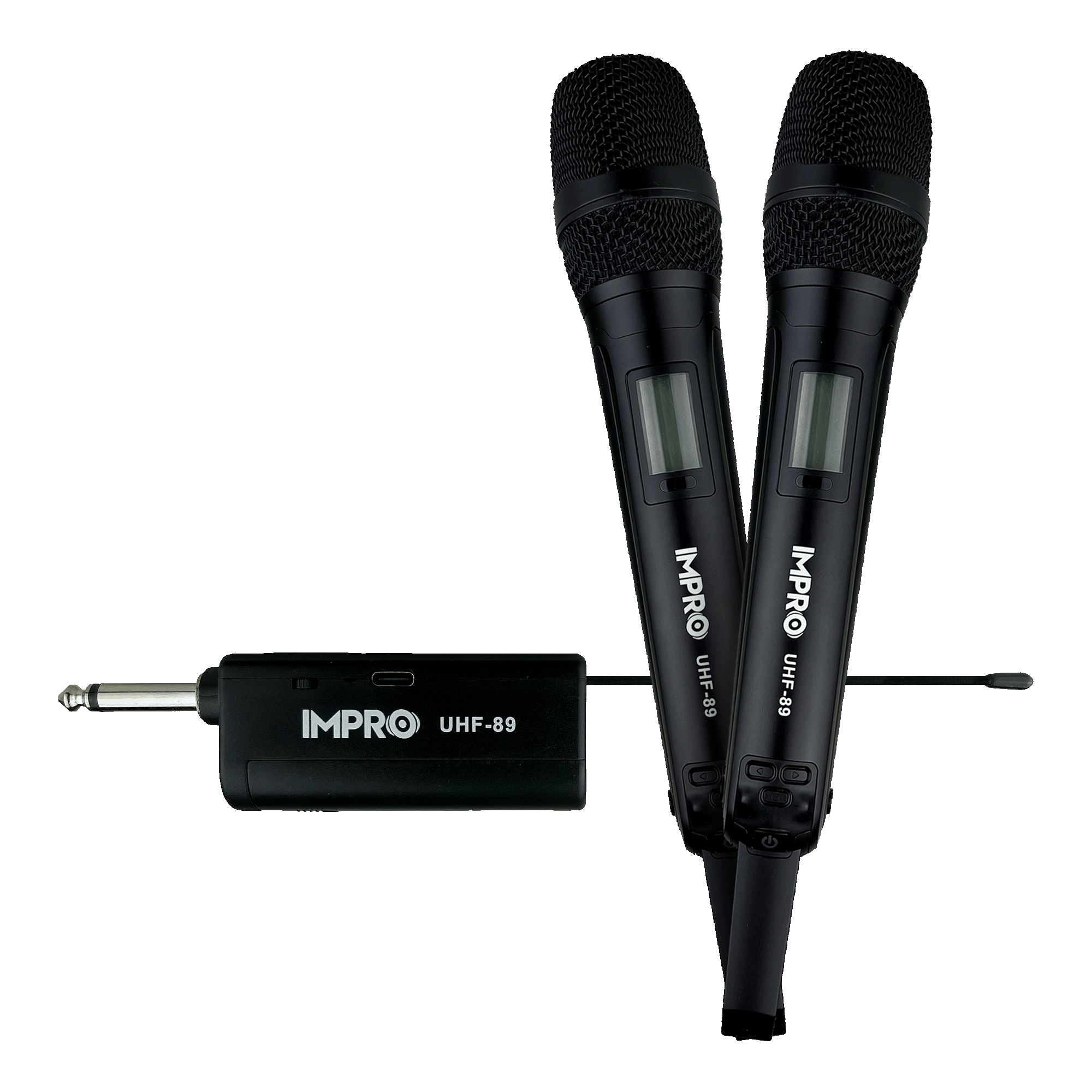 ImPro UHF-89 Dual Wireless Microphones for Karaoke & Events – 20 Selectable Channels, On-Mic Volume Control
