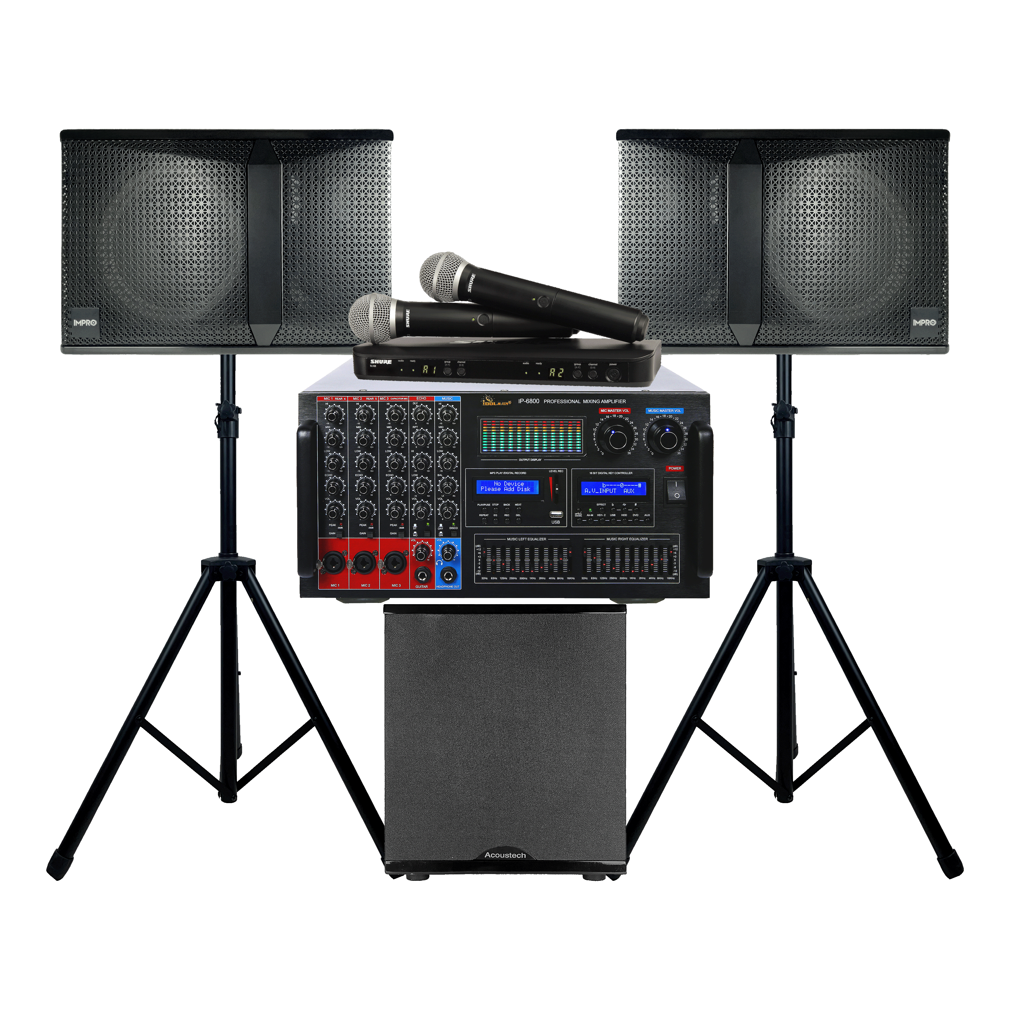 IDOL Legend Plus Package with Mixing Amplifier, Speakers, Microphones, and Accessories (5 items)