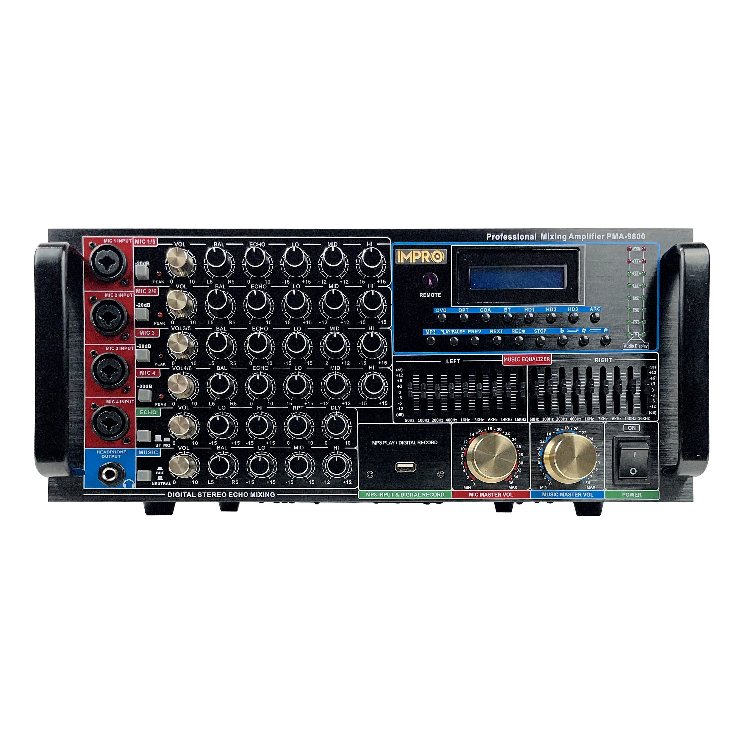 ImPro Epic Party Bundle 2 Plus with Mixing Amplifier, Speakers, Subwoofer, Microphones, and Accessories (6 Items)