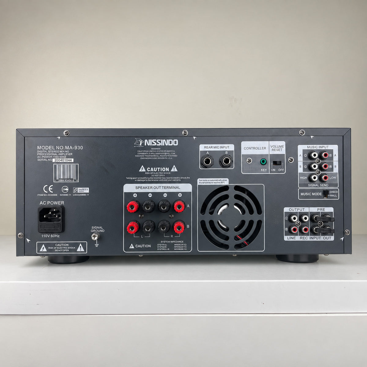 Nissindo MA-930 600-Watt Stereo Mixing Amplifier (Display)