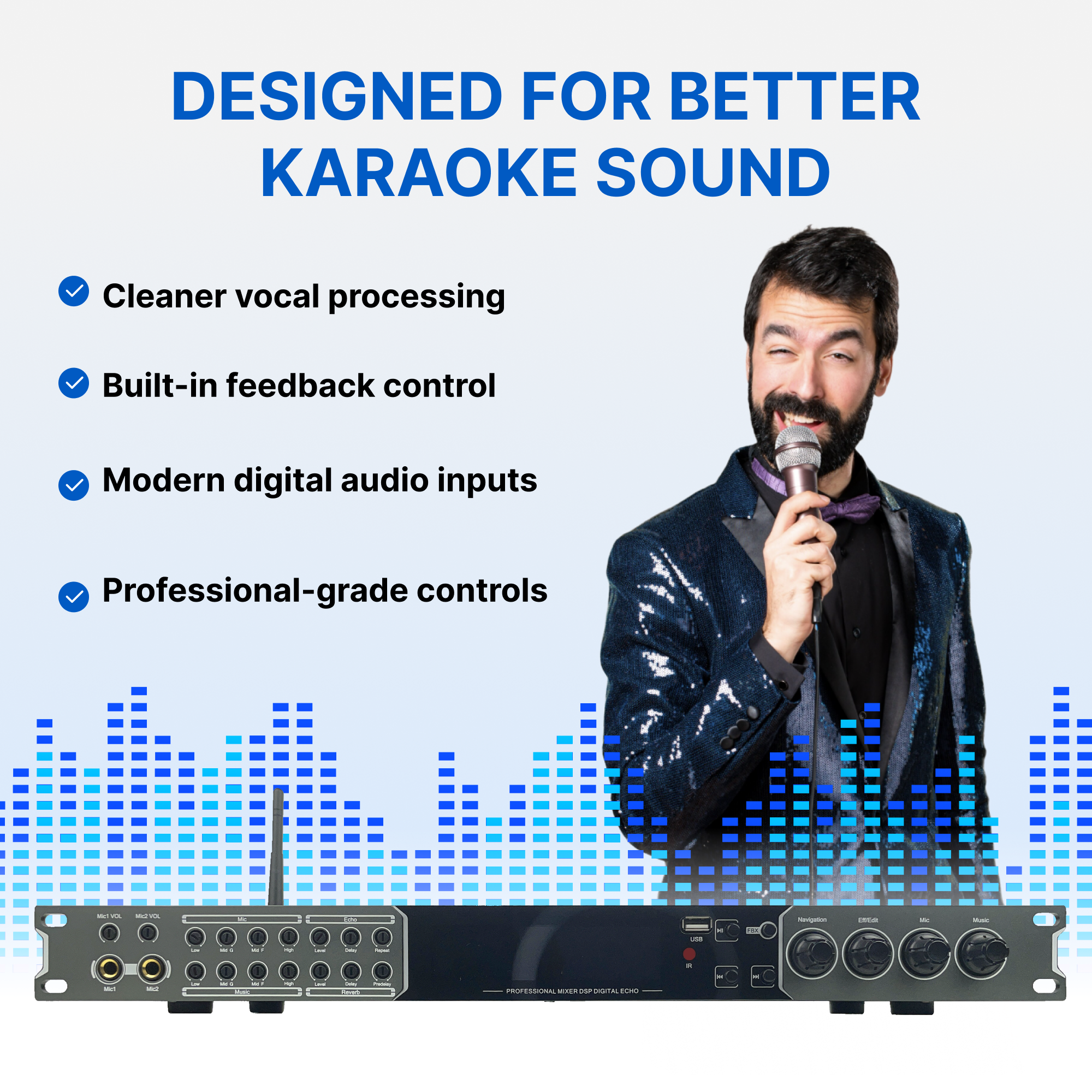 MX-9 Karaoke Mixer with Audio Processor
