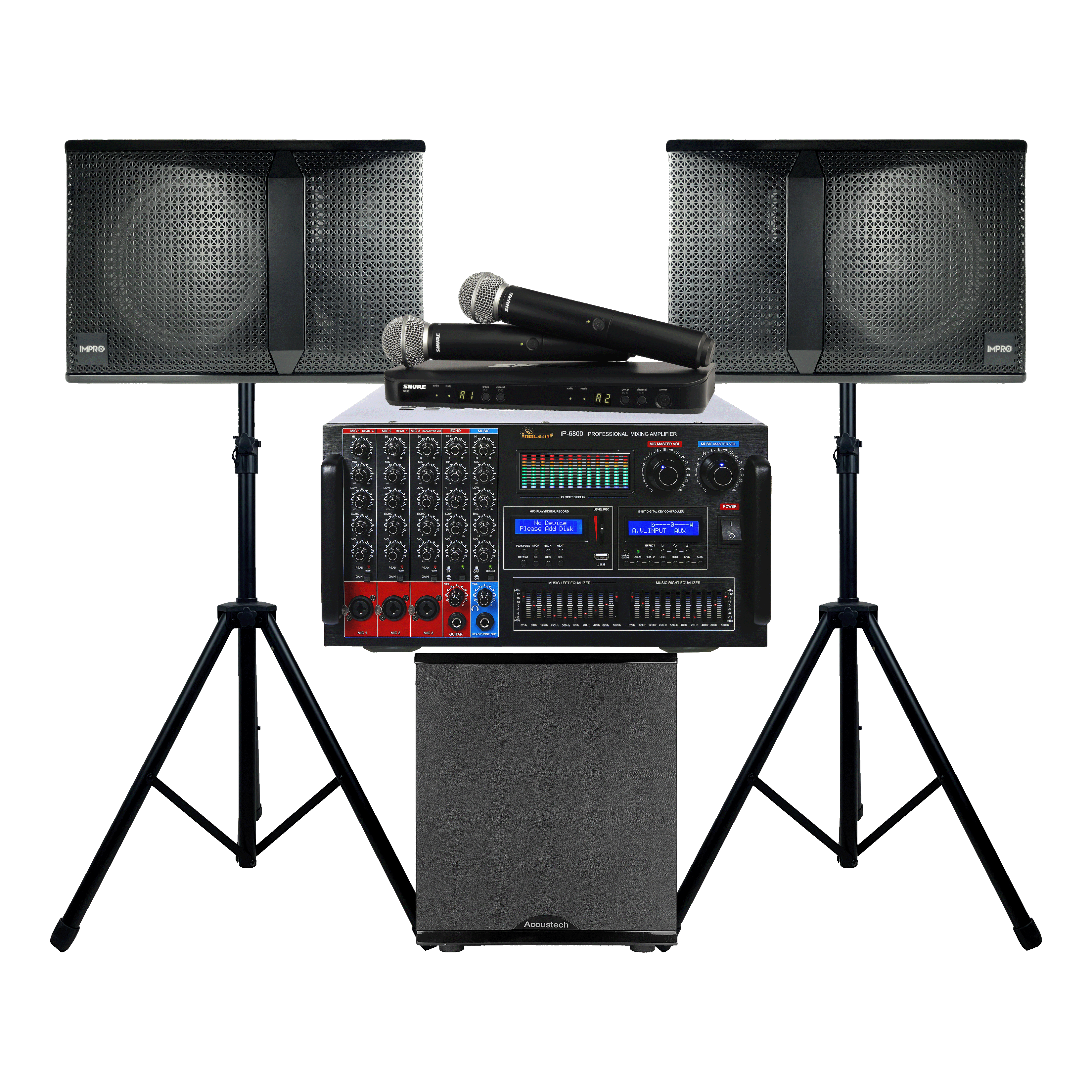 IDOL Legend Plus Package with Mixing Amplifier, Speakers, Microphones, and Accessories (5 items)