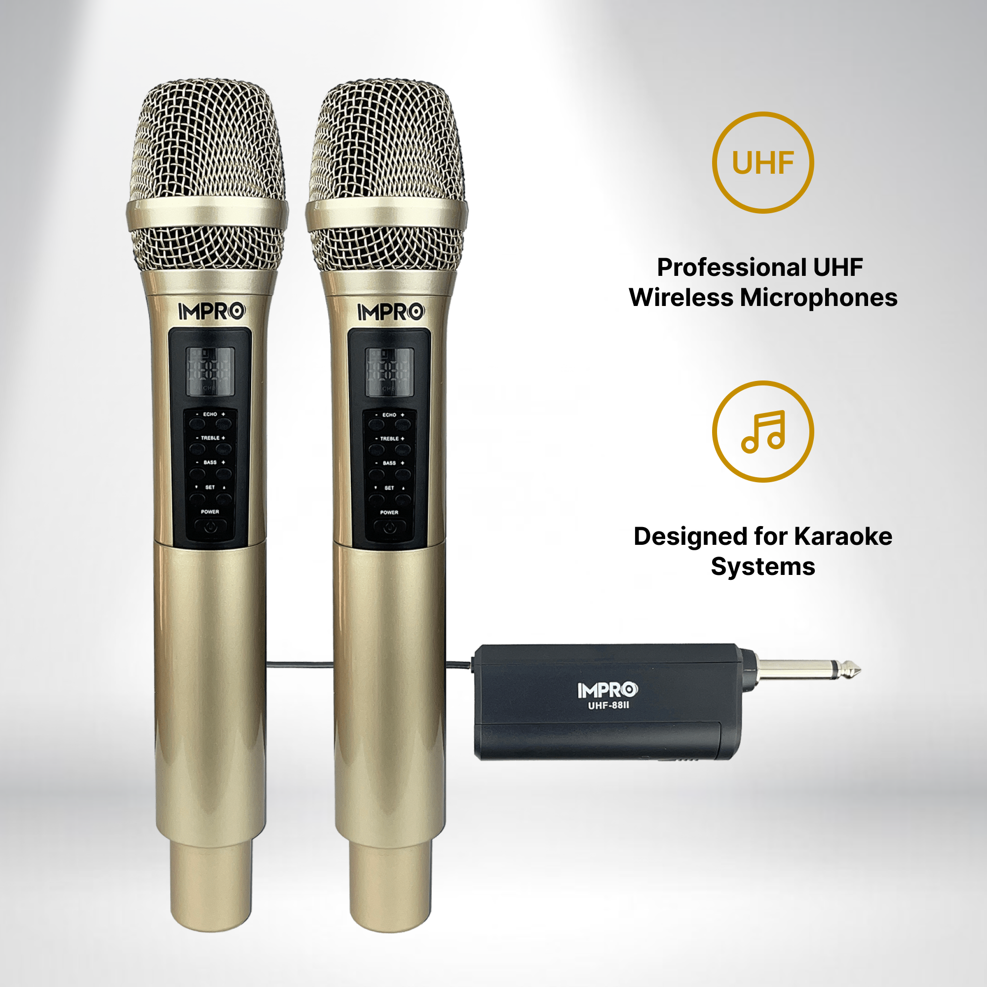 Micro không dây UHF chuyên nghiệp ImPro UHF-88II kèm hộp đựng