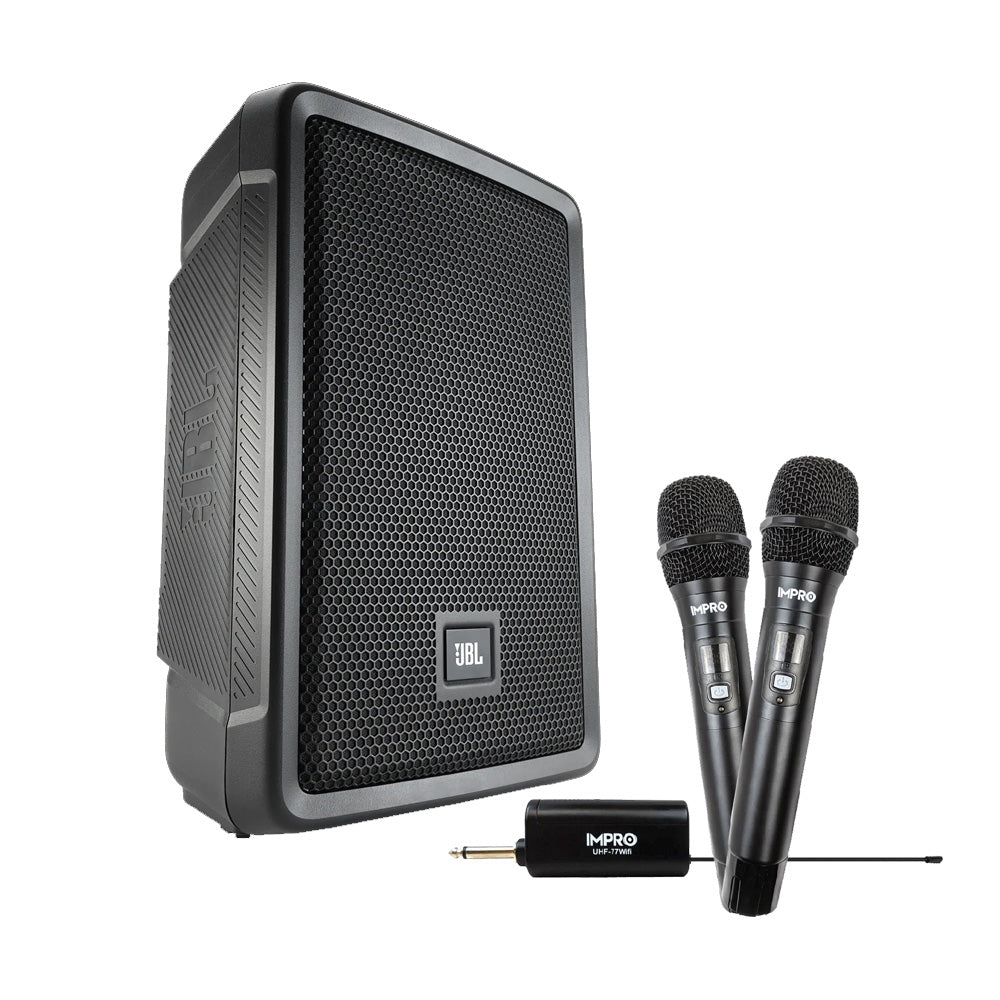 JBL IRX Package Powered Bluetooth Speaker with ImPro UHF-77 Microphones