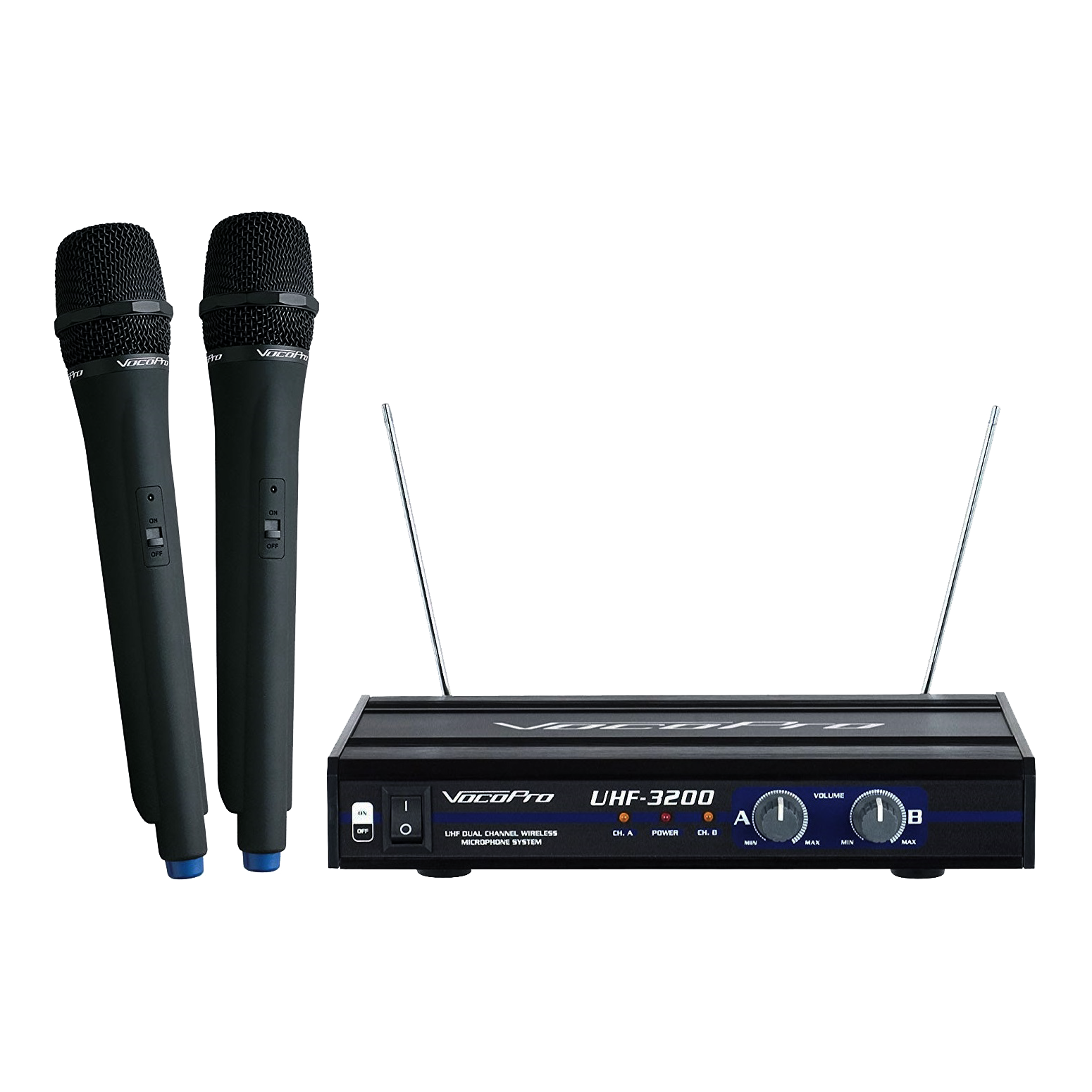 VocoPro UHF-3200 UHF-Dual Channel Wireless Microphone System