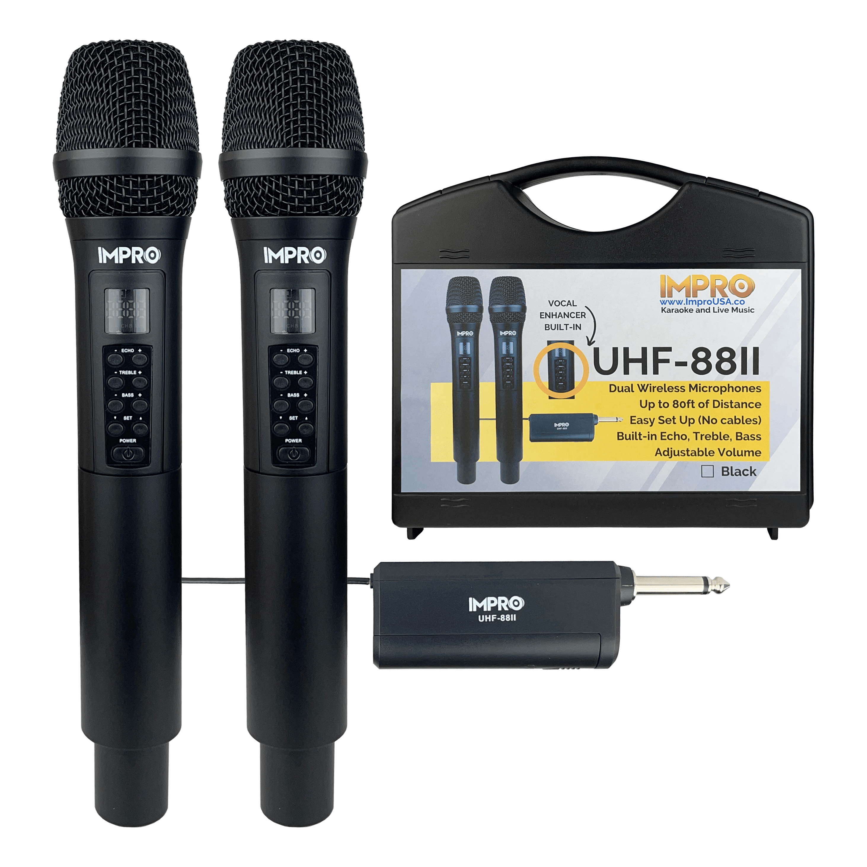 Micro không dây UHF chuyên nghiệp ImPro UHF-88II kèm hộp đựng