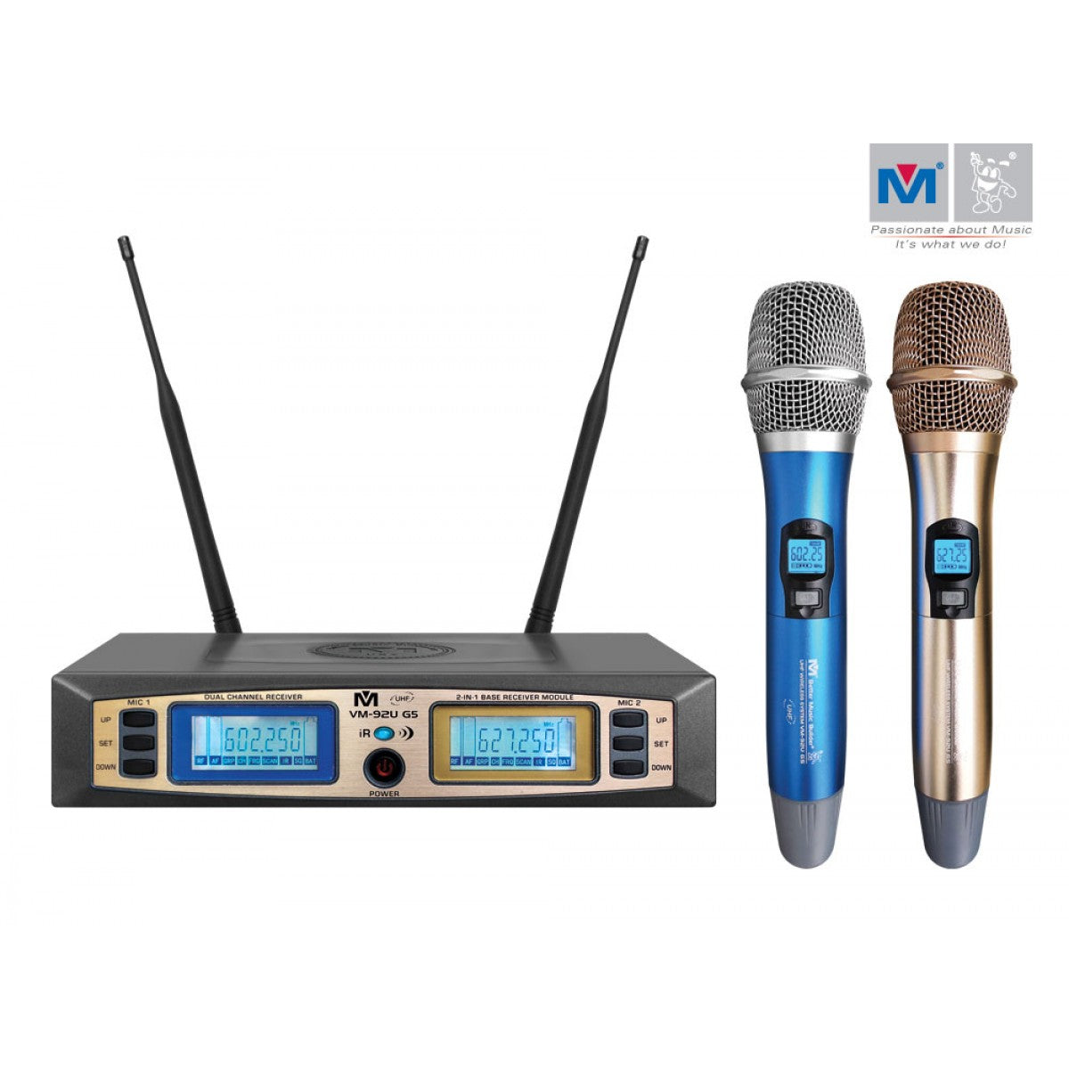 Better Music Builder VM-92U G5 Dual Channel UHF Wireless Microphone System