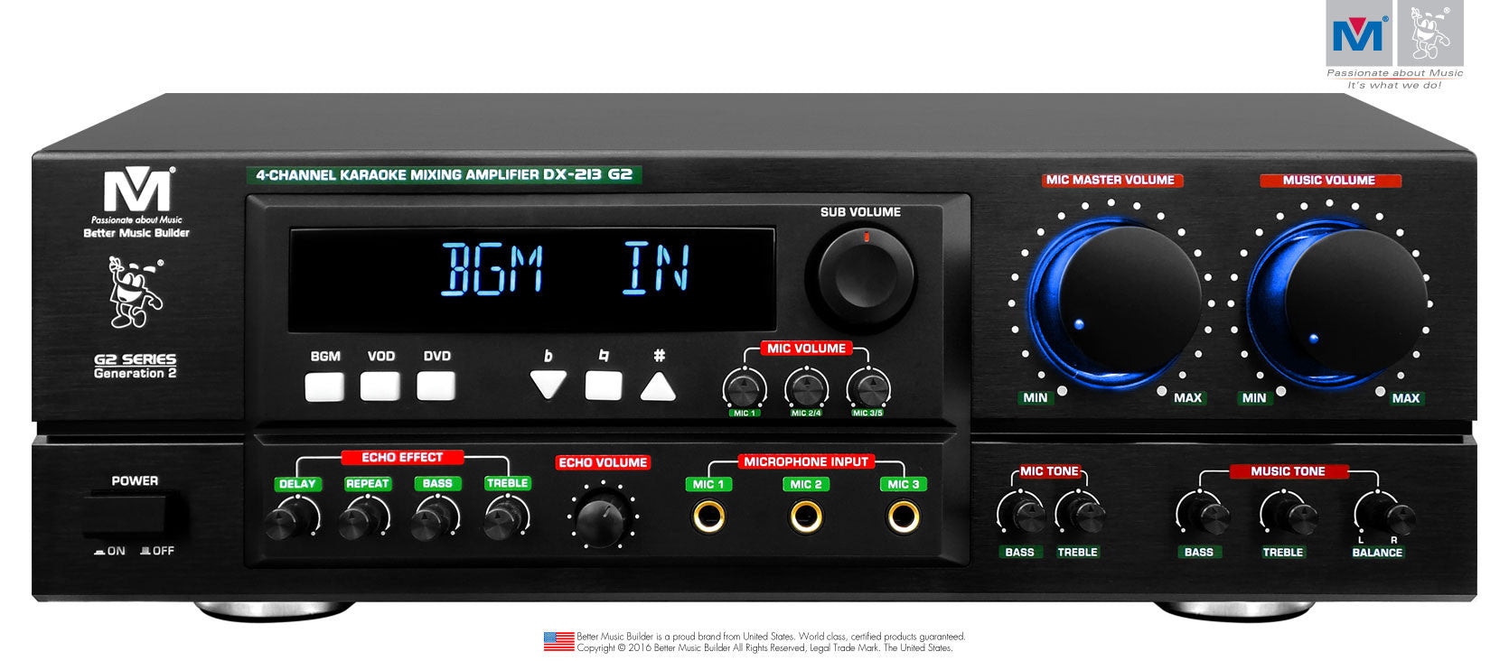 Better Music Builder DX-213 G2 Karaoke Mixing Amplifier