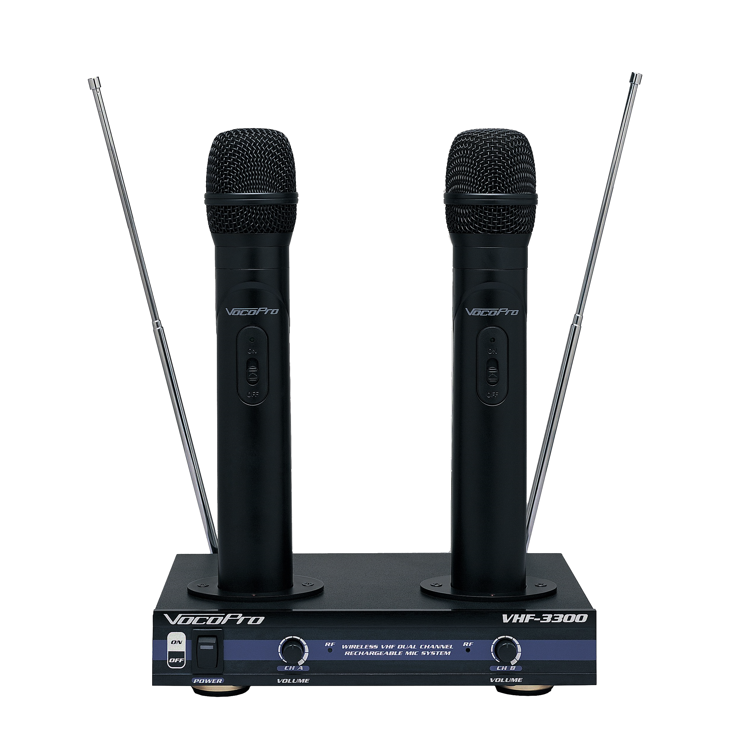 VocoPro VHF-3300 Dual Wireless Rechargeable Mic System