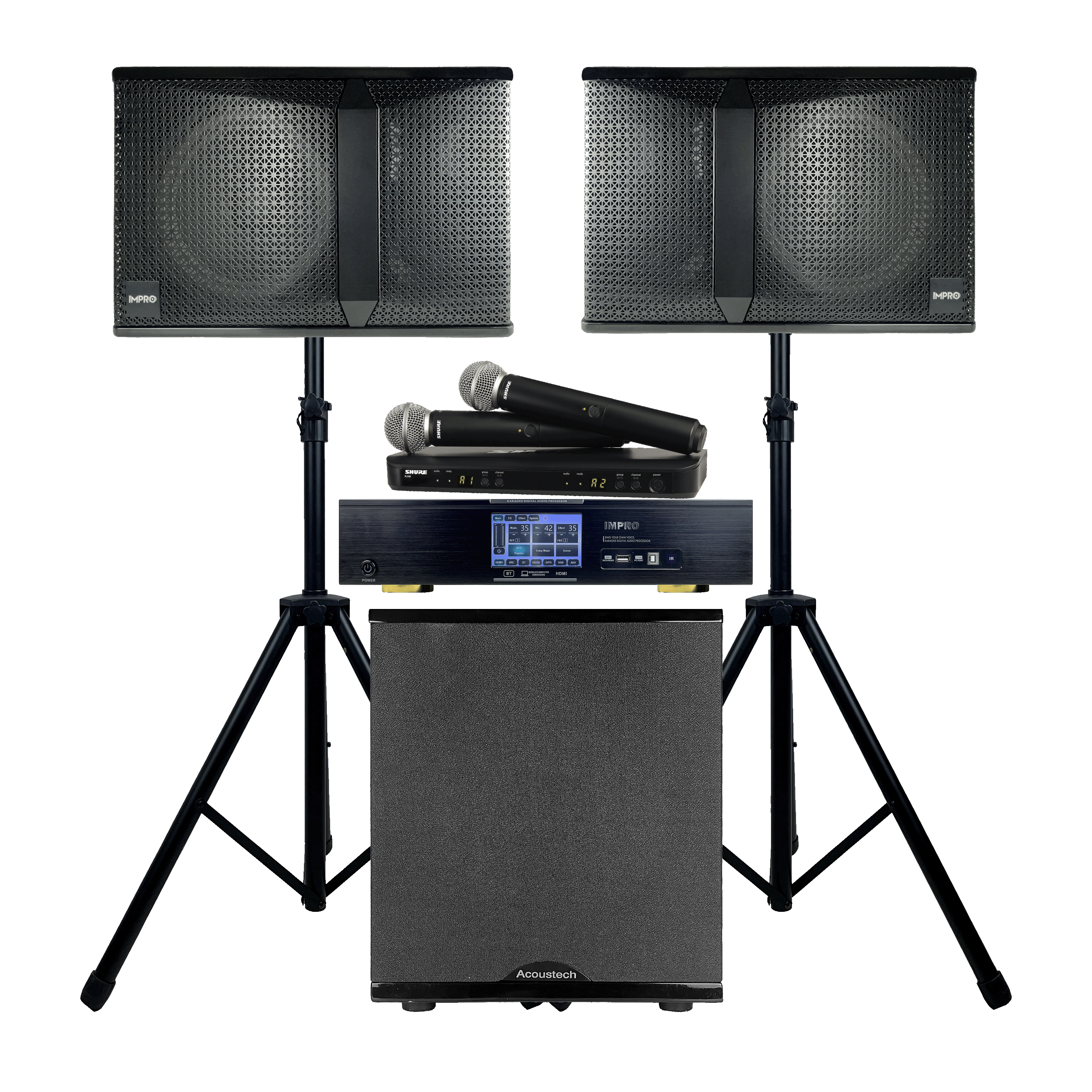 ImPro Star Two Plus Package with Mixing Amplifier, Speakers, Microphones, and Accessories (5 items)
