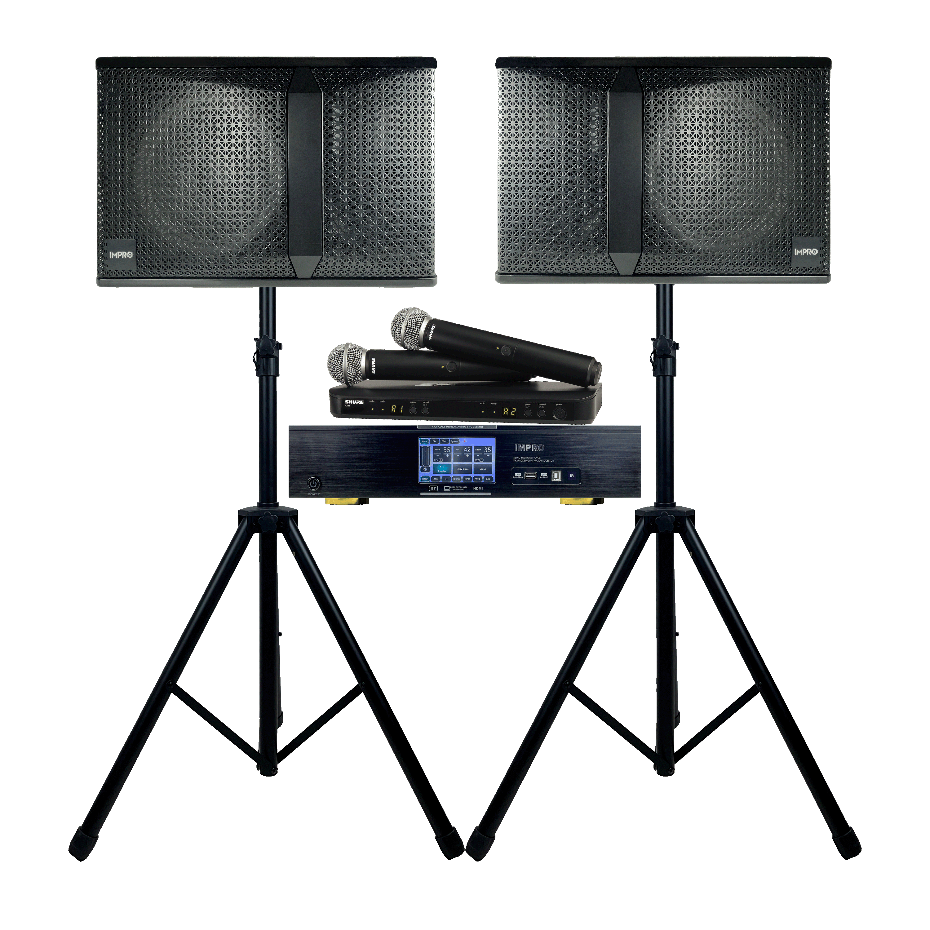 ImPro Star Two Package with Mixing Amplifier, Speakers, Microphones, and Accessories (5 items)