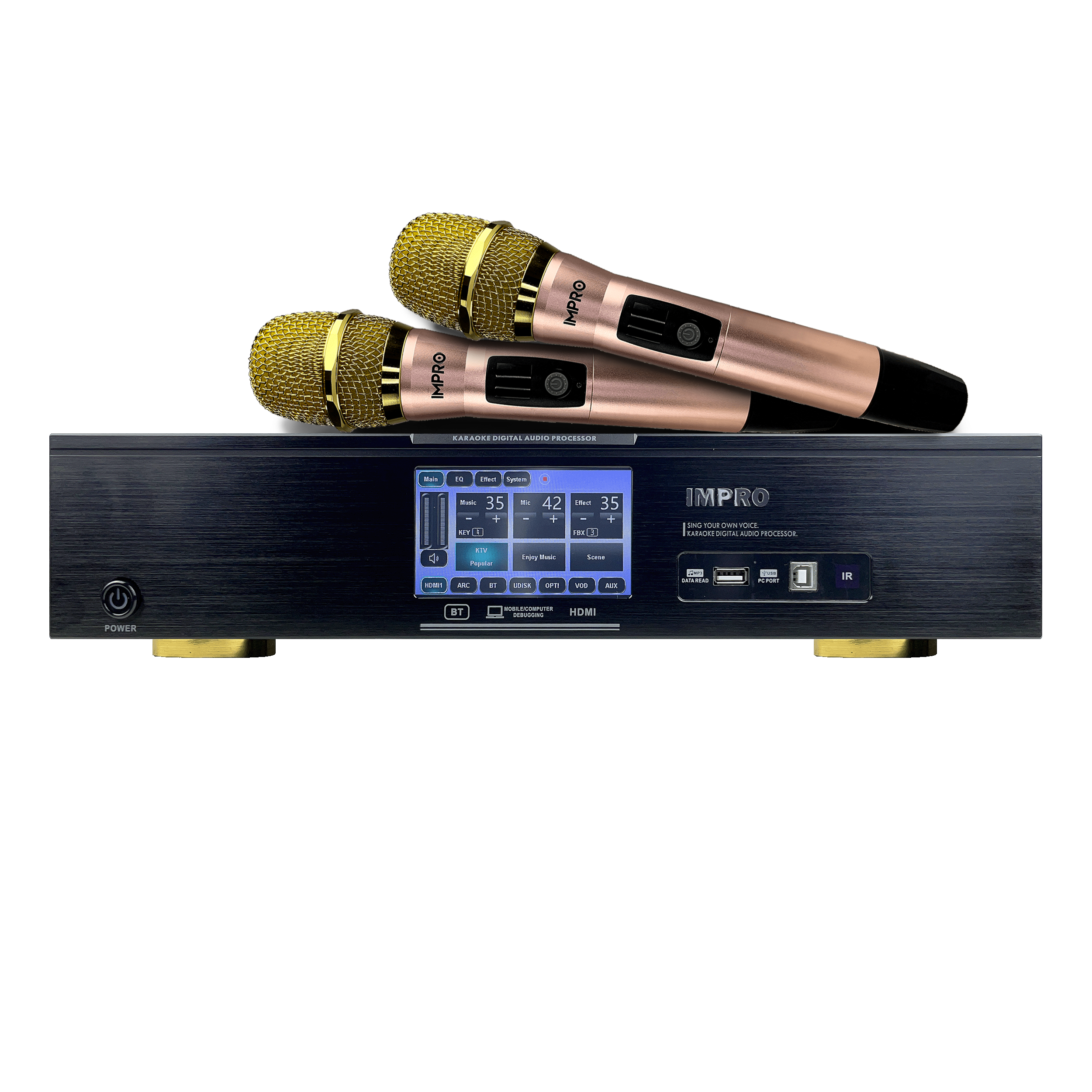 ImPro MA-8MKII 1800 Watt Karaoke Mixing Amplifier with UHF-88MXR Microphones