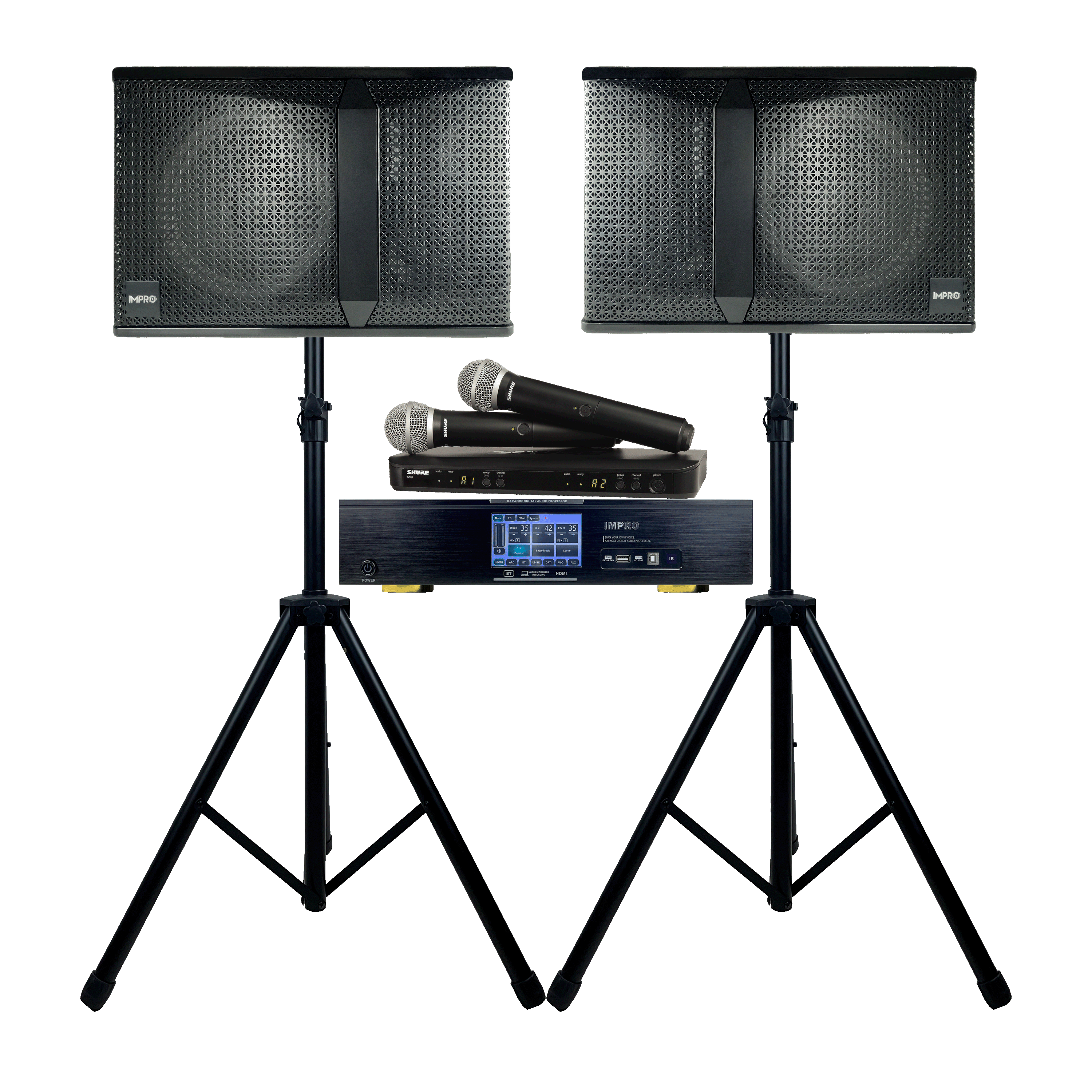 ImPro Star Two Package with Mixing Amplifier, Speakers, Microphones, and Accessories (5 items)