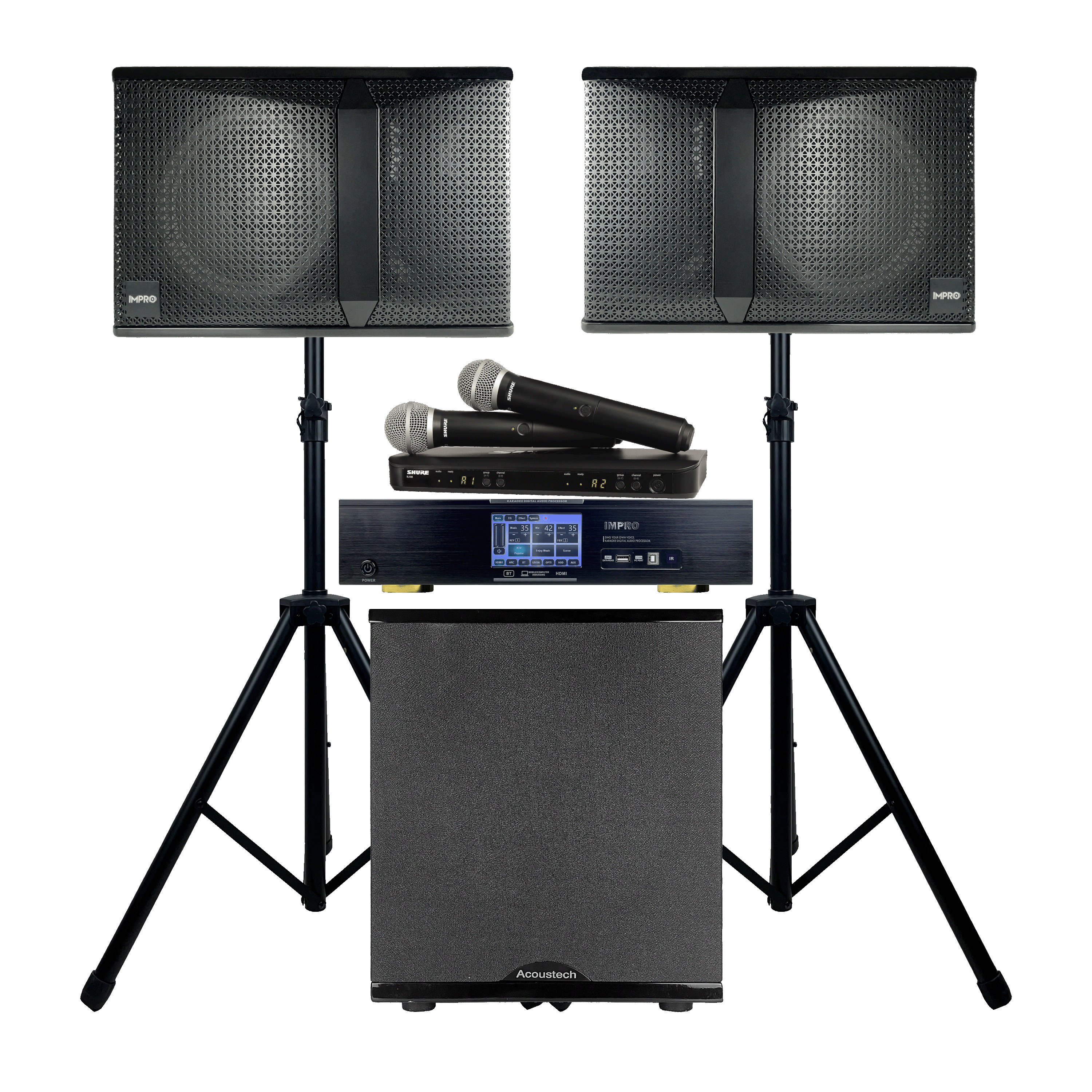ImPro Star Two Plus Package with Mixing Amplifier, Speakers, Microphones, and Accessories (5 items)