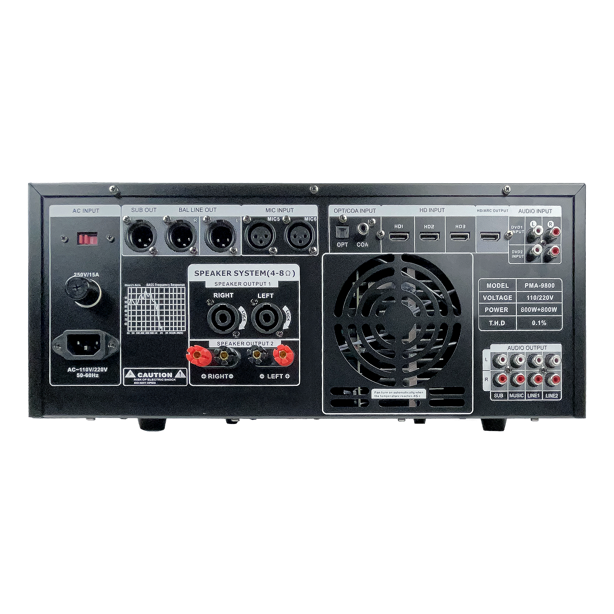 ImPro PMA-9800 Elite Professional 1600W Karaoke Mixing Amplifier for Smart TV Singing on Youtube