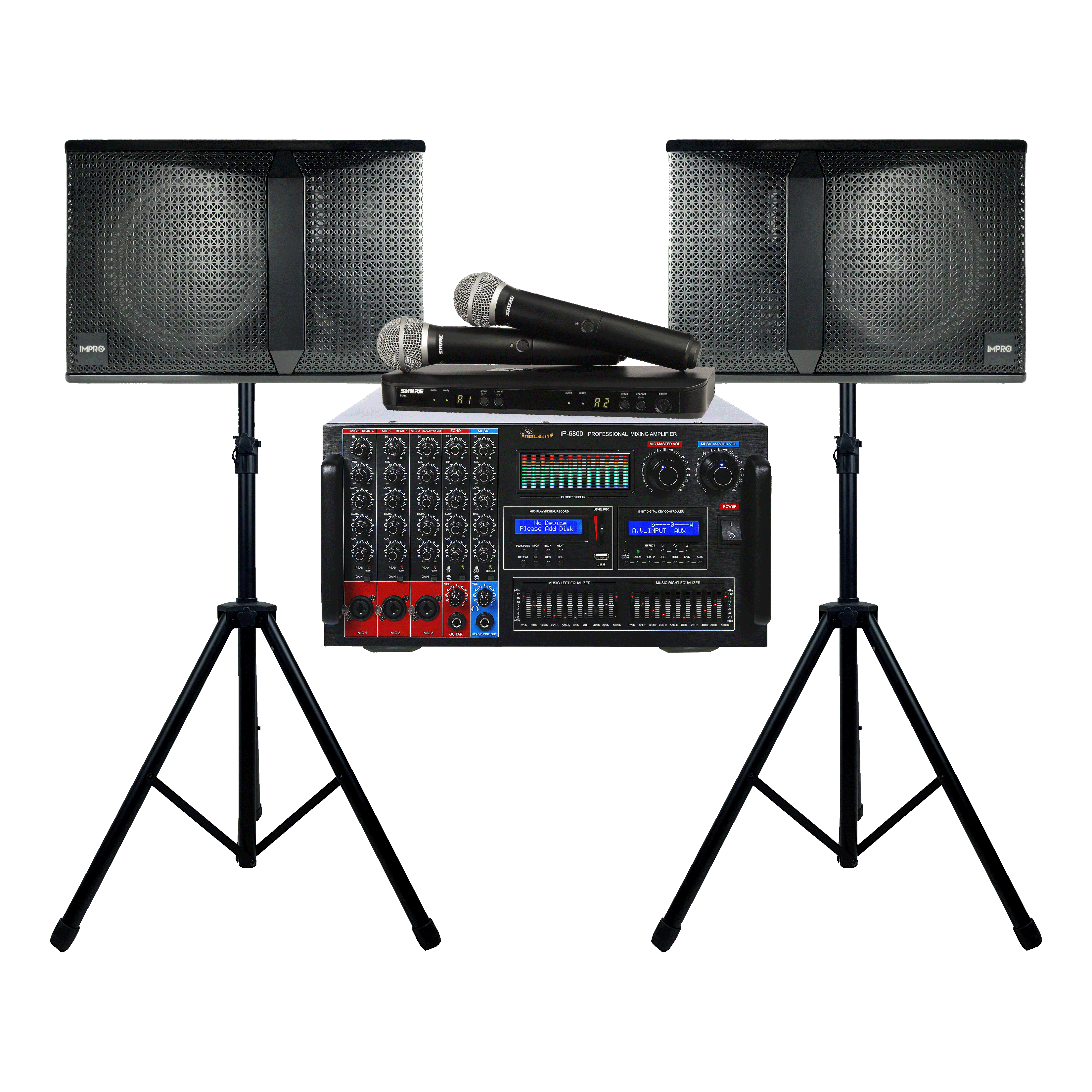 IDOL Legend Package with Mixing Amplifier, Speakers, Microphones, and Accessories (5 items)