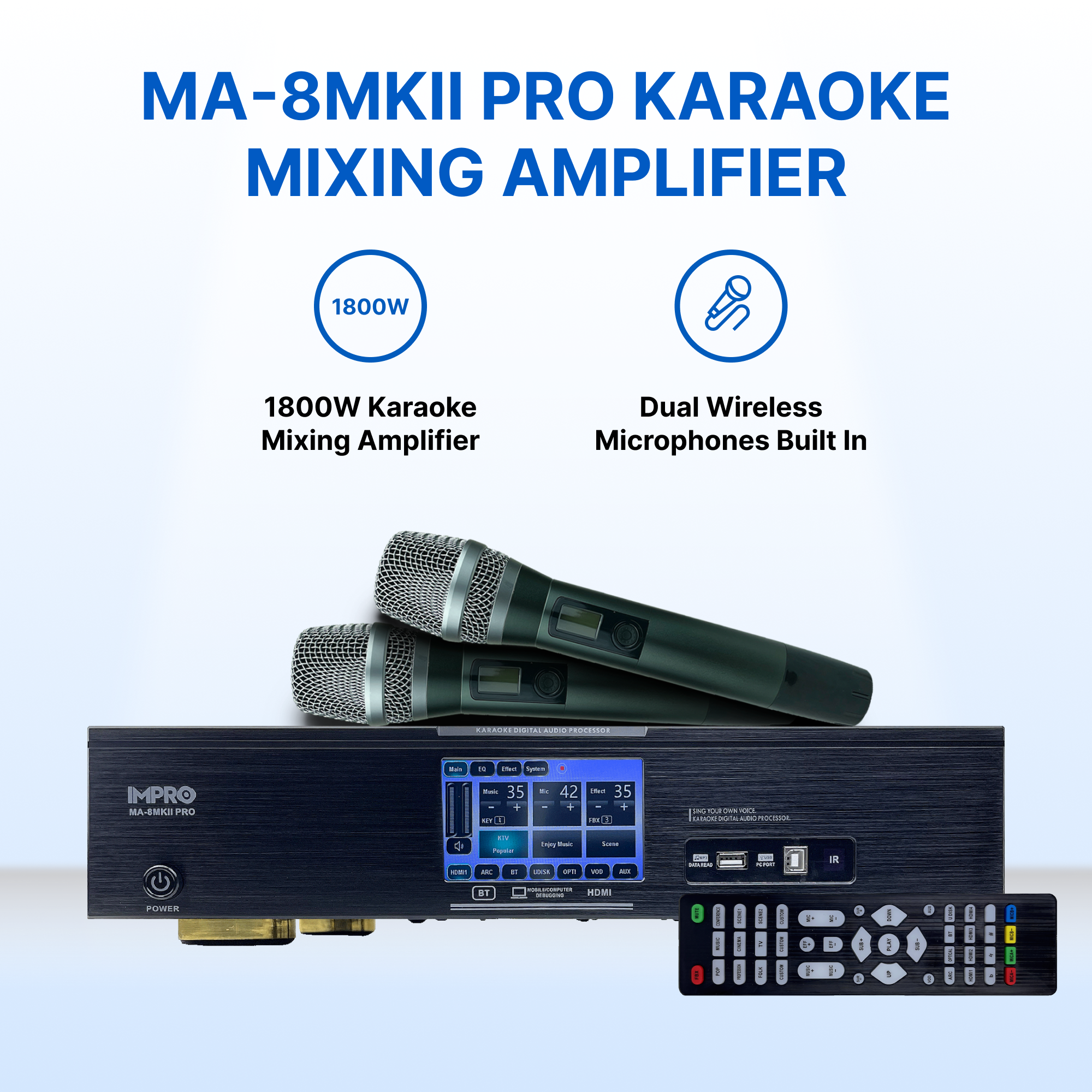 ImPro Champion Package with Mixing Amplifier, Speakers, Microphones, and Accessories (4 items)
