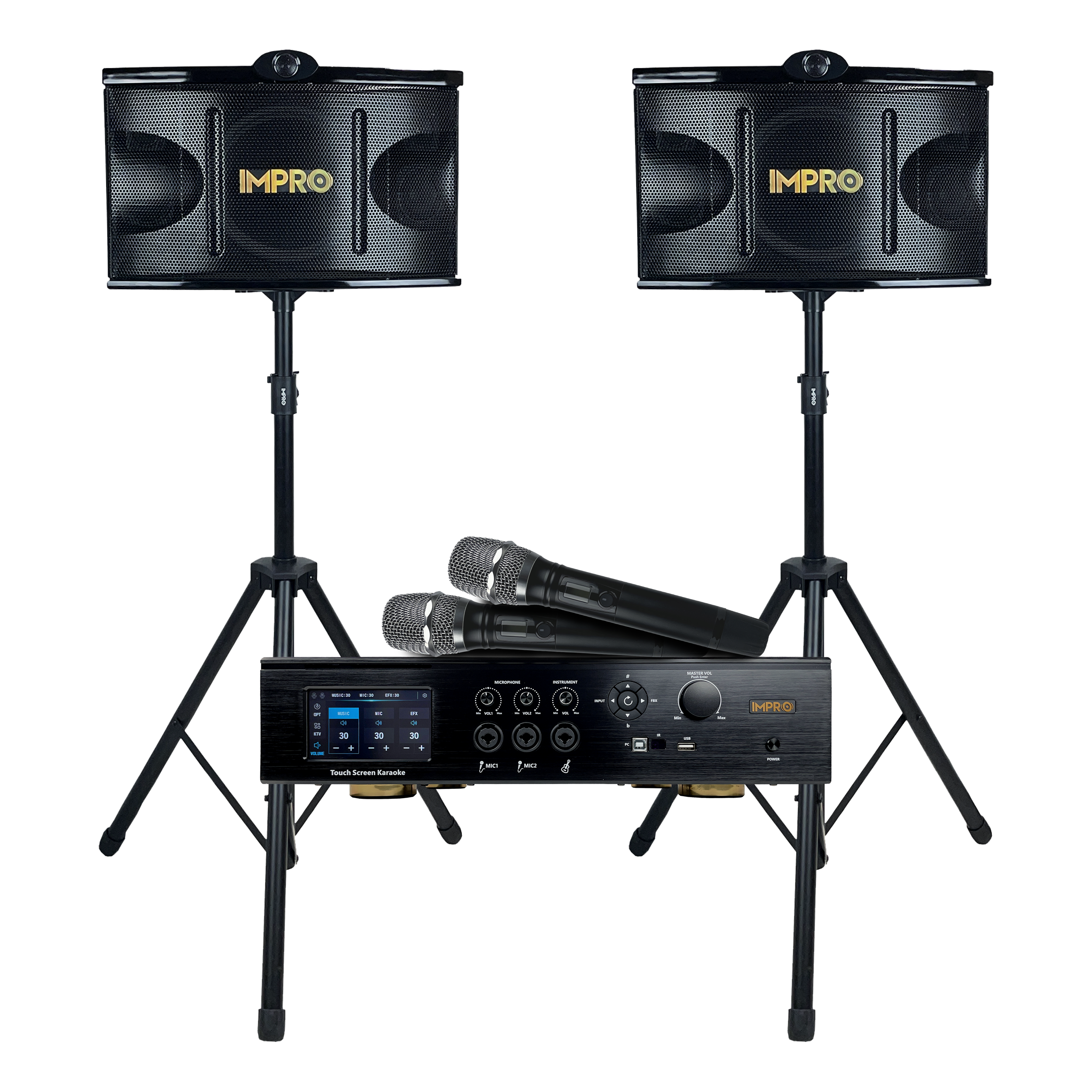 ImPro Encore Elite Bundle with Mixing Amplifier, Speakers, Microphones, and Accessories (4 items)