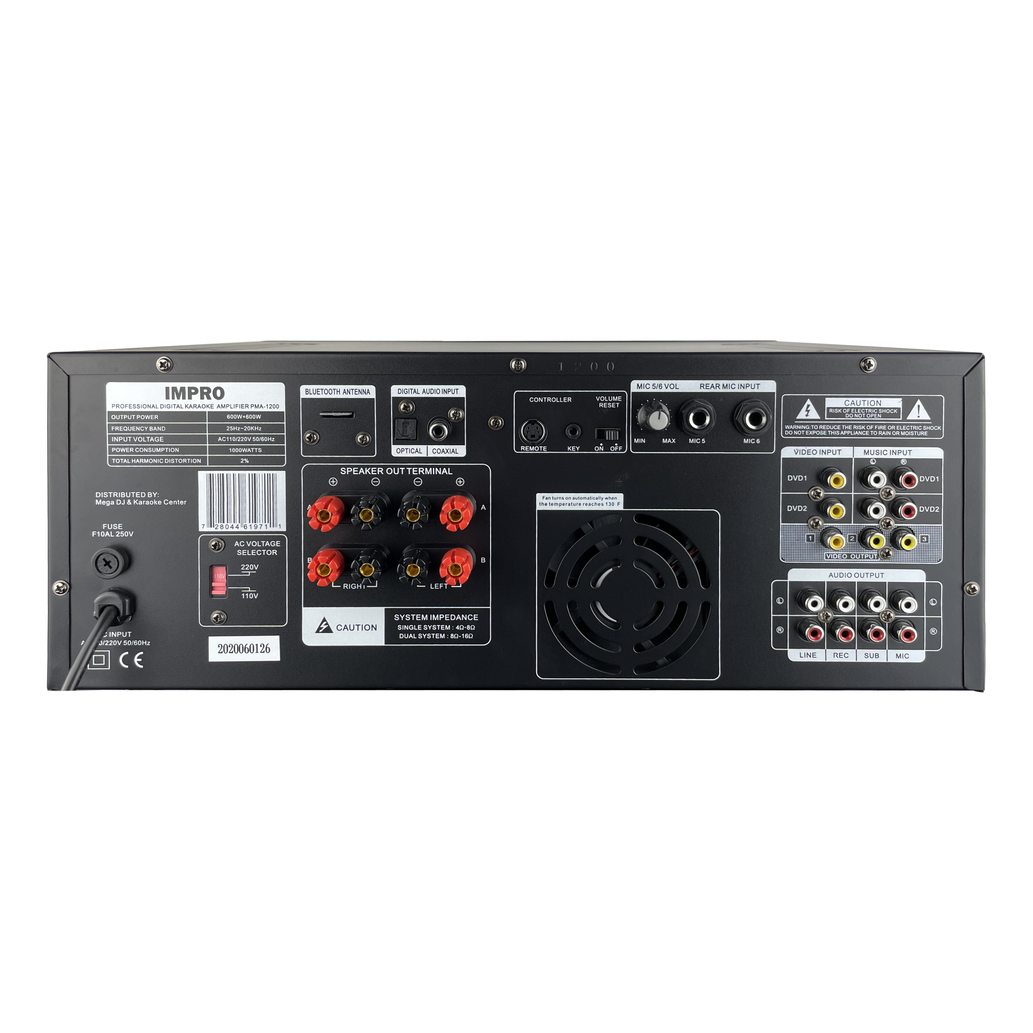 ImPro PMA-1200 1200W Mixing Amplifier Bundle with ImPro UHF-88MXR Wireless Microphones