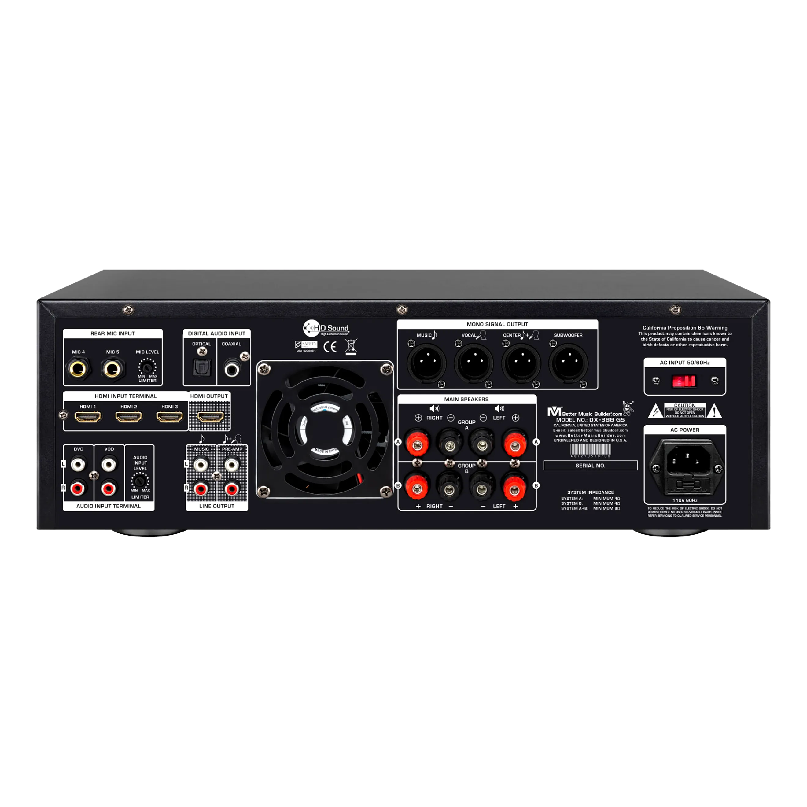 Bộ khuếch đại kết hợp Karaoke DX-388 G5 1400W của Better Music Builder