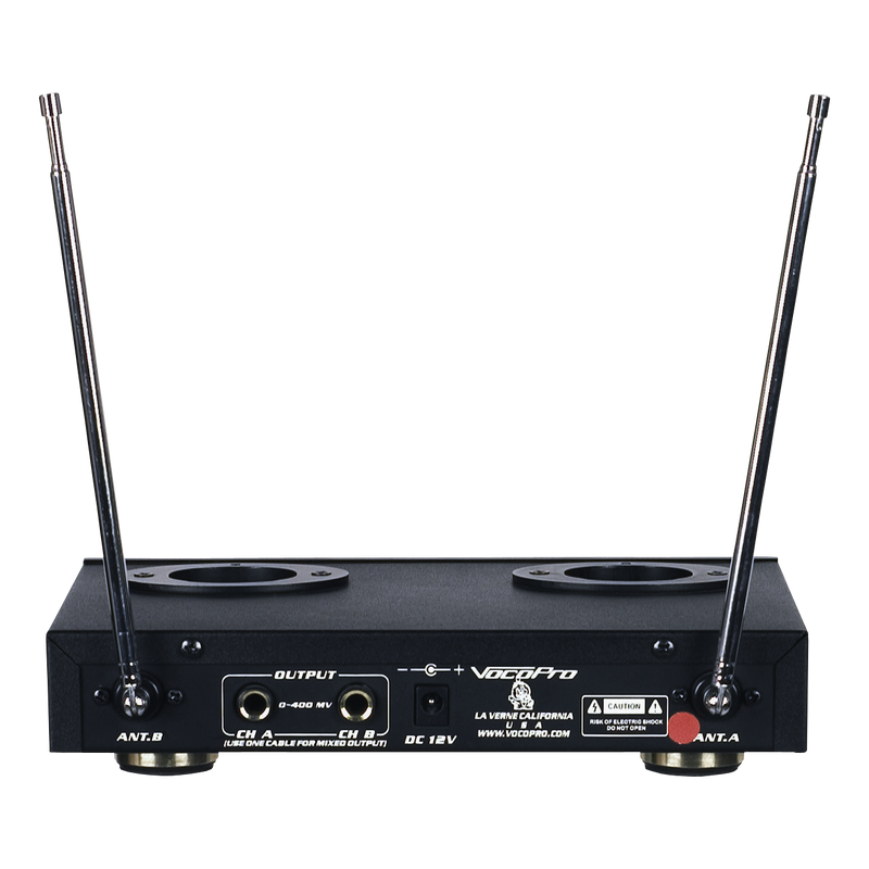 VocoPro VHF-3300 Dual Wireless Rechargeable Mic System