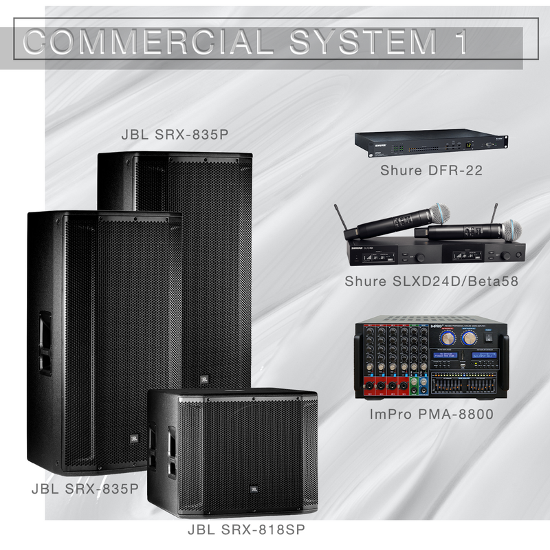 Gói Hệ thống Thương mại 1 Hệ thống Karaoke với Loa JBL và Micro Shure