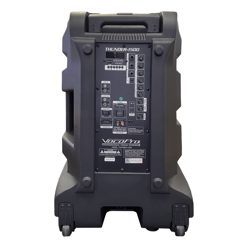 VocoPro Thunder-1500 Pro 1000W Portable Speaker with Commander Microphone