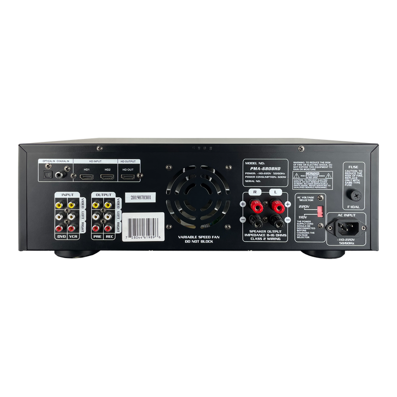 Bộ khuếch đại trộn âm ImPro PMA-6808HD 600W với micrô không dây ImPro UHF-77