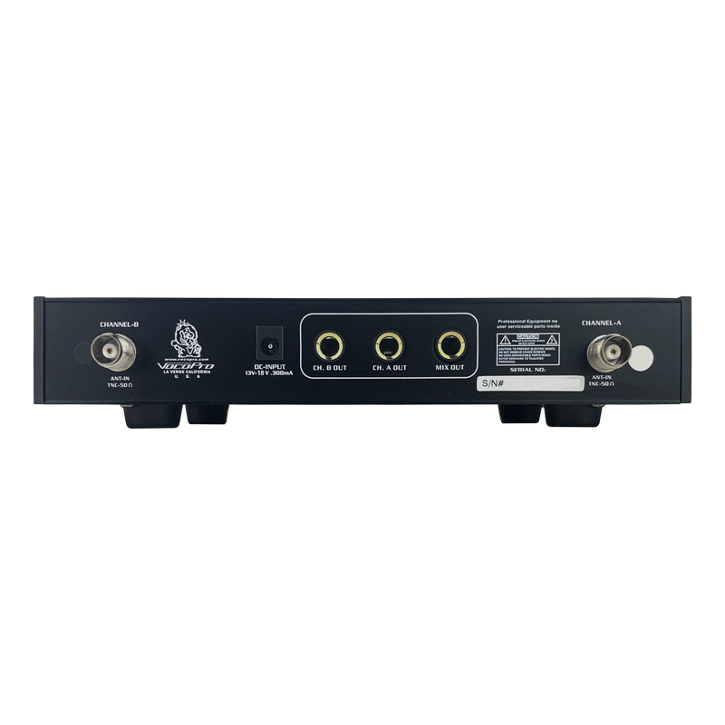 Hệ thống micro không dây UHF hai kênh có thể sạc lại VocoPro UHF-3205