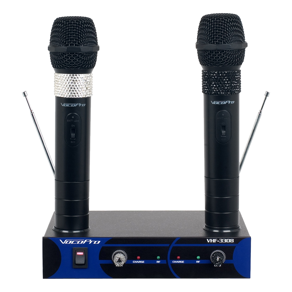 VocoPro VHF-3308 Dual Channel VHF Rechargeable Wireless Microphone System