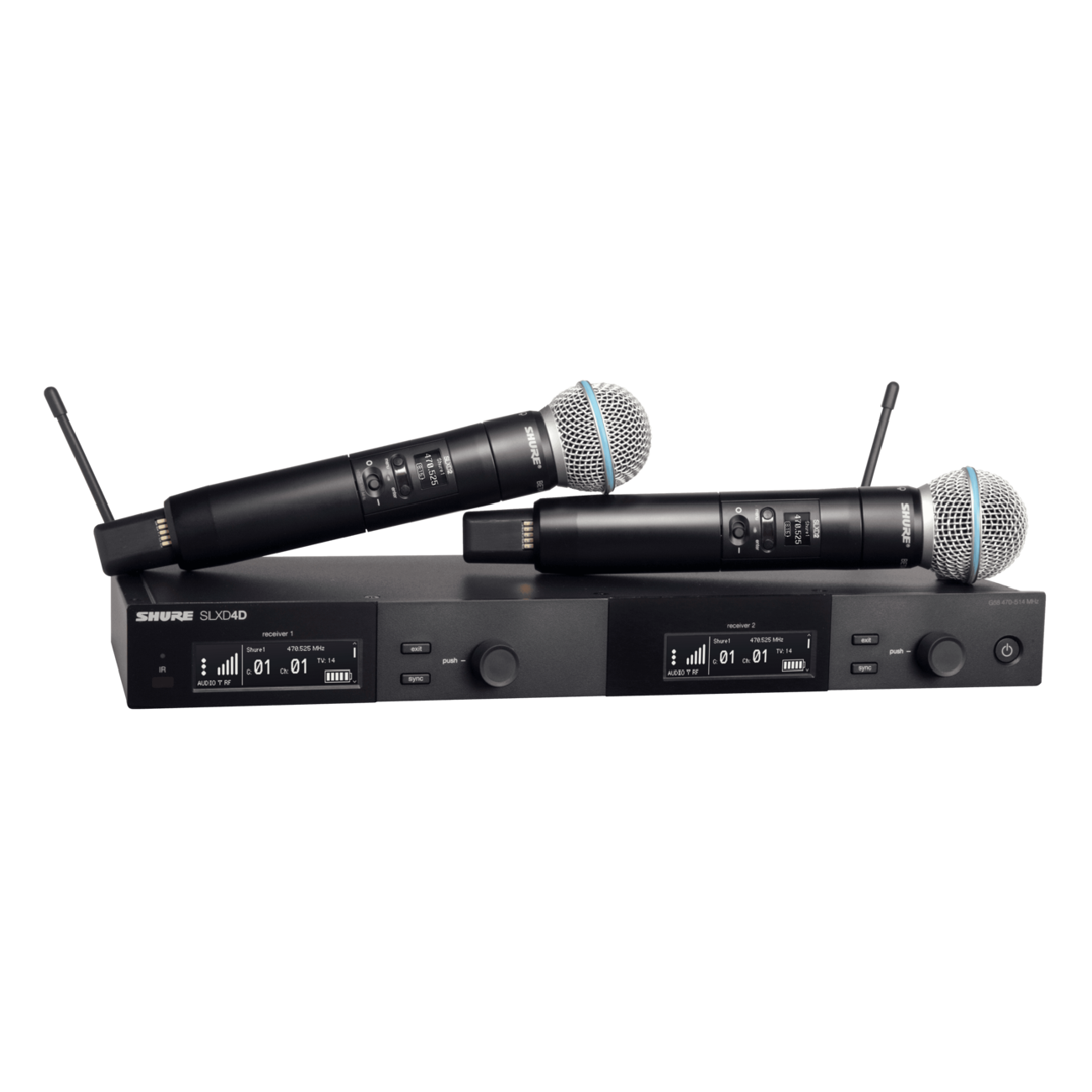 Hệ thống không dây cầm tay kép Shure SLXD24D/Beta58