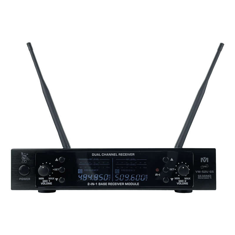 Better Music Builder DX-388 G5 1400W Karaoke Mixing Amplifier Bundle with VM-52 G5 Wireless Microphones