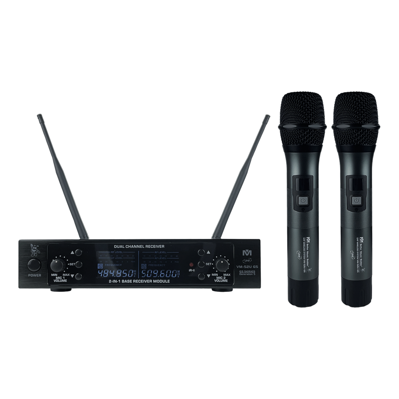 Better Music Builder DX-388 G5 1400W Karaoke Mixing Amplifier Bundle with VM-52 G5 Wireless Microphones