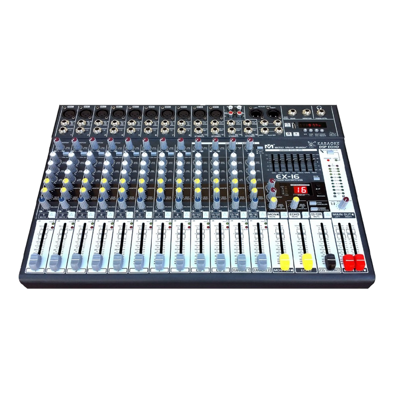 Better Music Builder EX-16 16-Channel Professional DJ / KJ Audio Mixer
